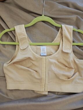 Supportive Front-Closure Nude Sports Bra Top